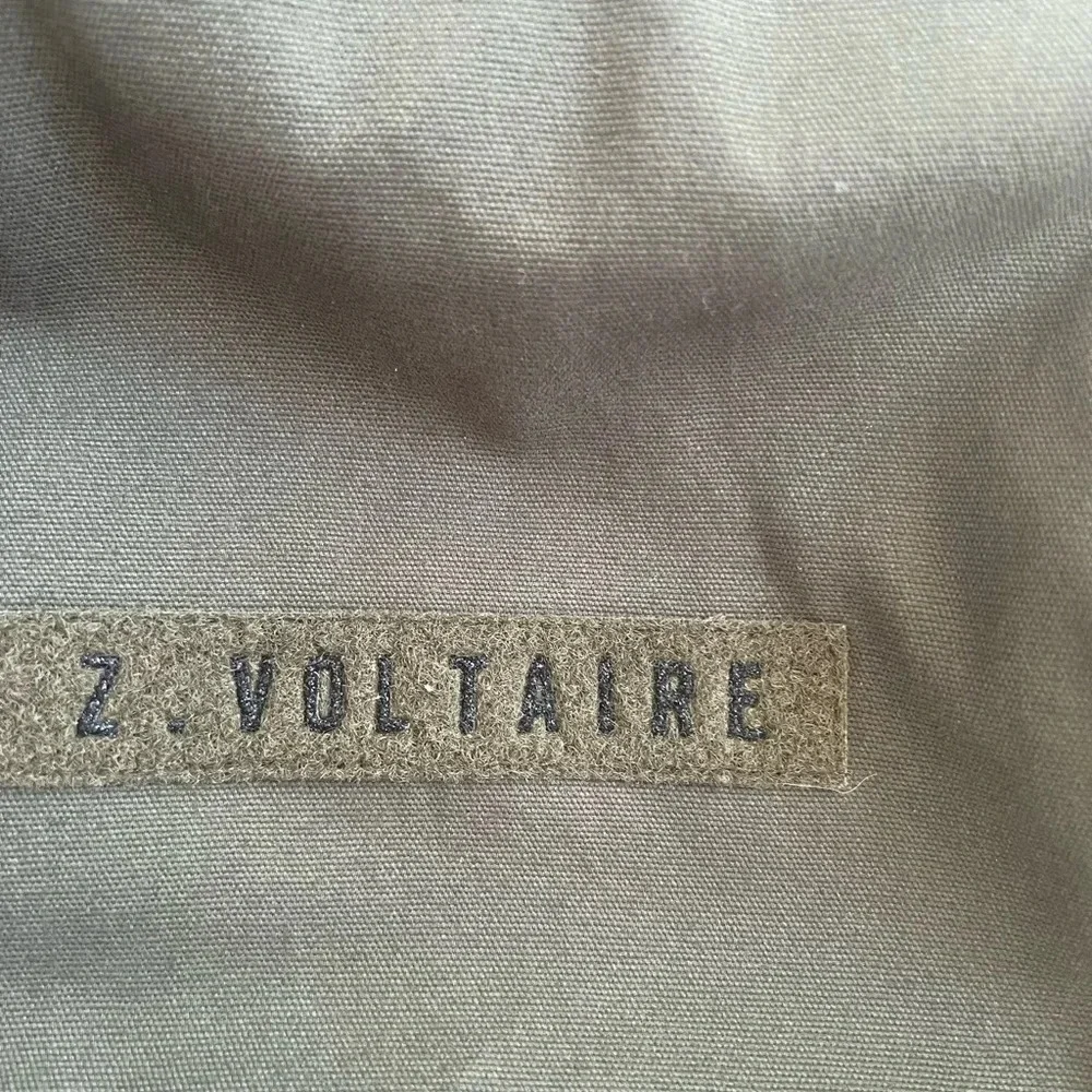 NWT $998 Zadig & Voltaire Kiwi Canvas Khaki Green Parka Coat Faux Fur Lined Sz M